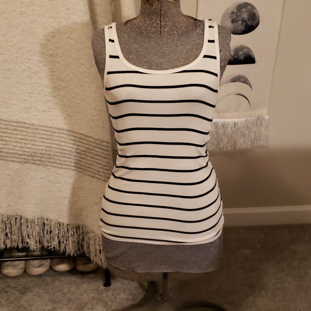 Black & White striped tank top